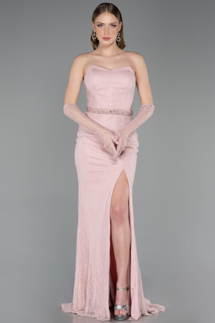 Long Powder Color Dantelle Evening Dress ABU6060