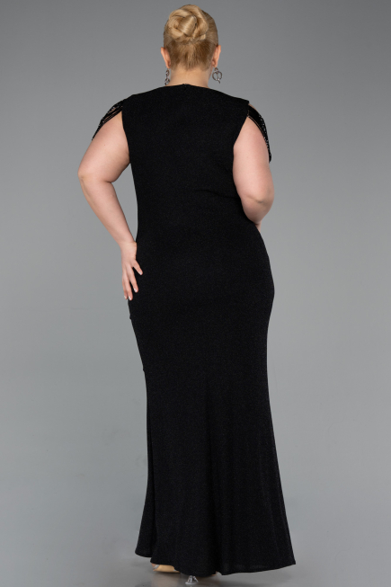 Long Black Plus Size Evening Gown ABU5731