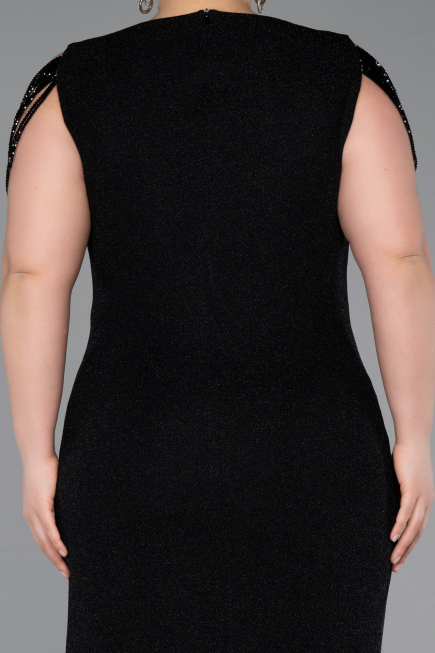 Long Black Plus Size Evening Gown ABU5731