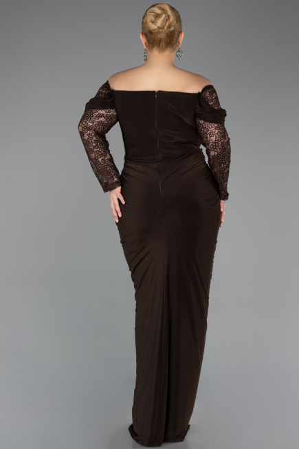 Long Brown Plus Size Evening Dress ABU6069
