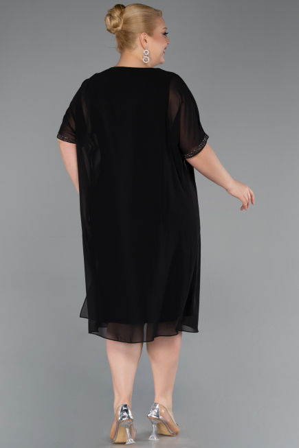 Midi Black Formal Plus Size Dress ABK2596