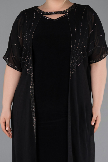 Midi Black Formal Plus Size Dress ABK2596