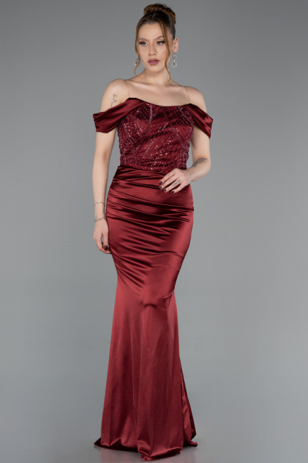 Long Burgundy Evening Dress ABU6078