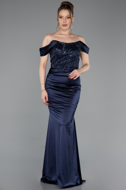 Long Navy Blue Evening Dress ABU6078