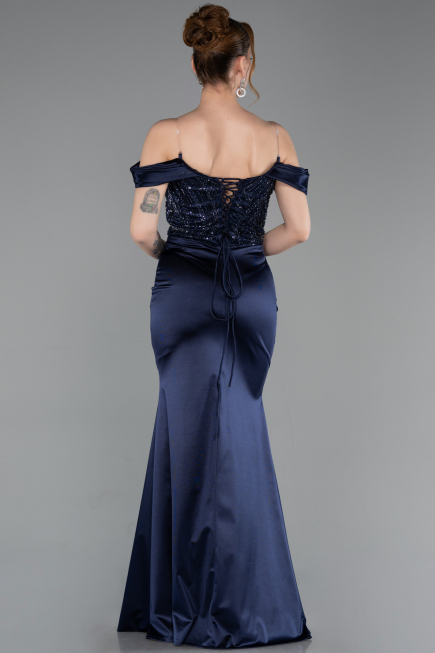 Long Navy Blue Evening Dress ABU6078