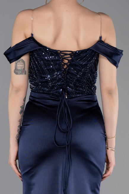 Long Navy Blue Evening Dress ABU6078