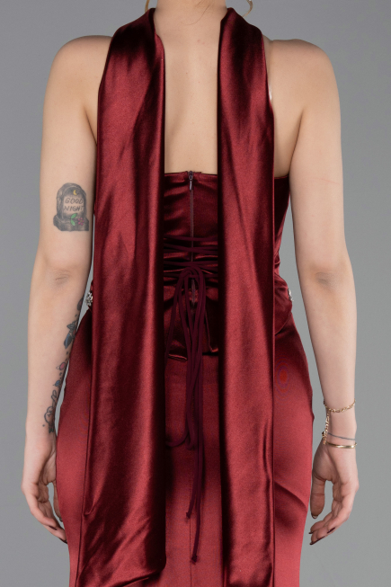Long Burgundy Prom Gown ABU6079