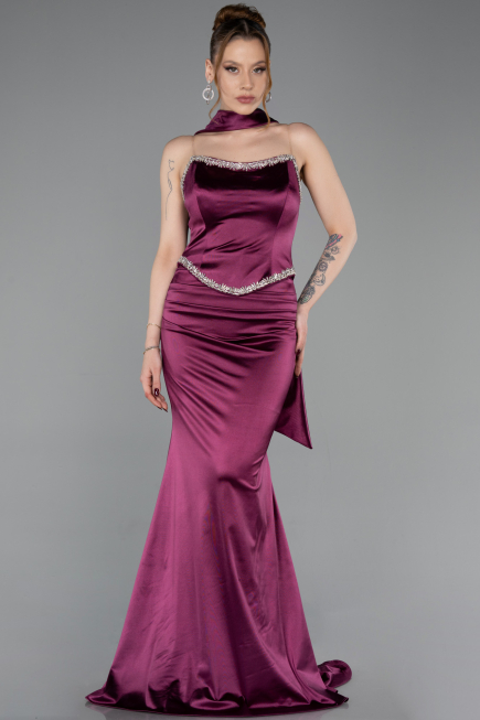 Long Plum Prom Gown ABU6079
