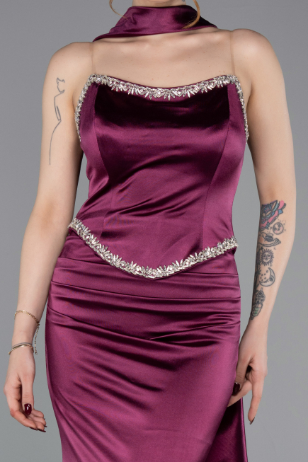 Long Plum Prom Gown ABU6079