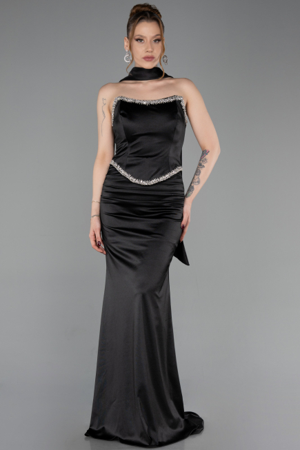 Long Black Prom Gown ABU6079