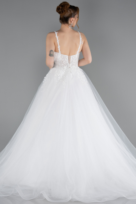 Long White Wedding Dress ABG187