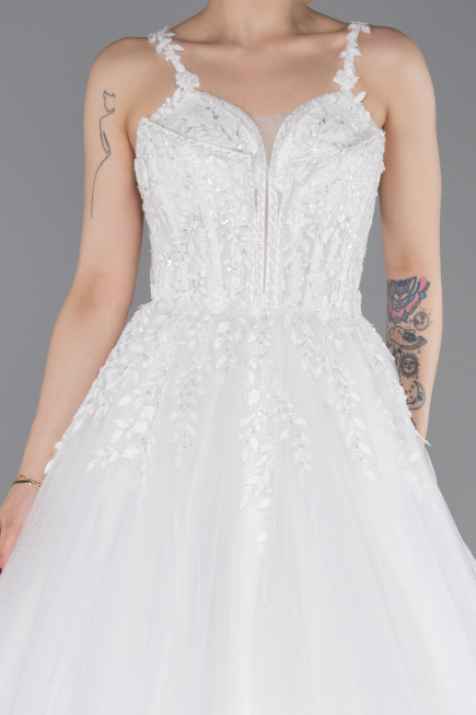 Long White Wedding Dress ABG187
