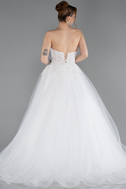 Long White Wedding Dress ABG188