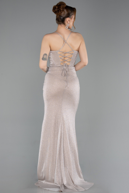 Long Beige Prom Gown ABU6082