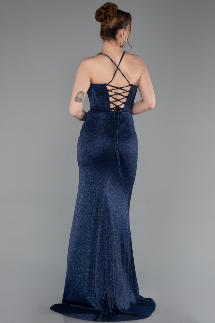 Long Navy Blue Prom Gown ABU6082