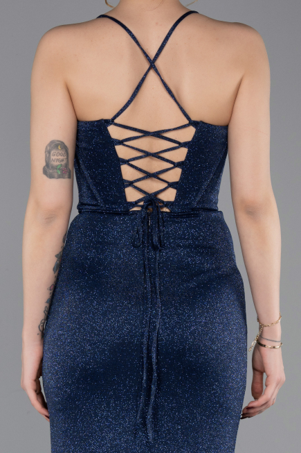 Long Navy Blue Prom Gown ABU6082