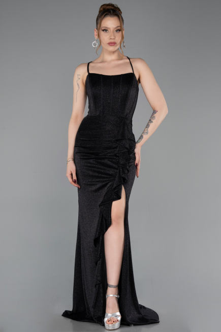 Long Black Prom Gown ABU6082