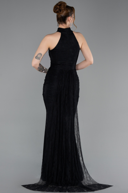 Long Black Dantelle Evening Dress ABU6084