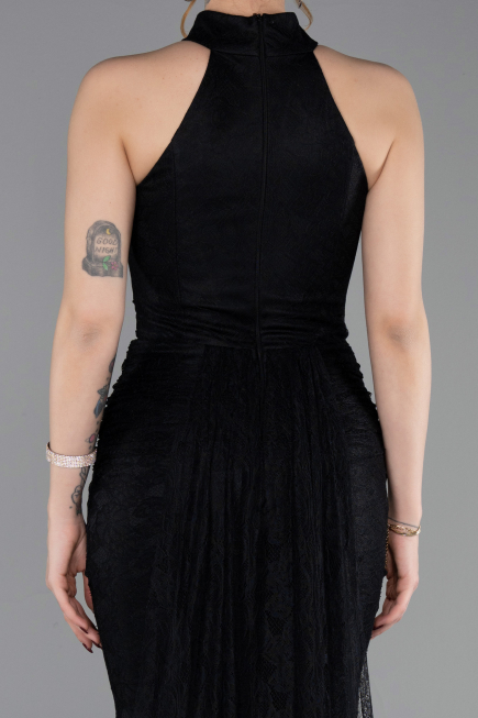 Long Black Dantelle Evening Dress ABU6084