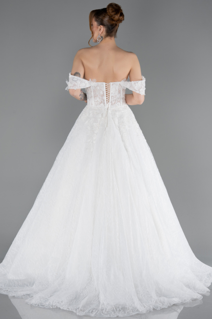 Long White Dantelle Wedding Dress ABG190