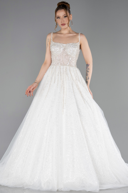Long White Wedding Dress ABG191