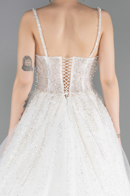 Long White Wedding Dress ABG191