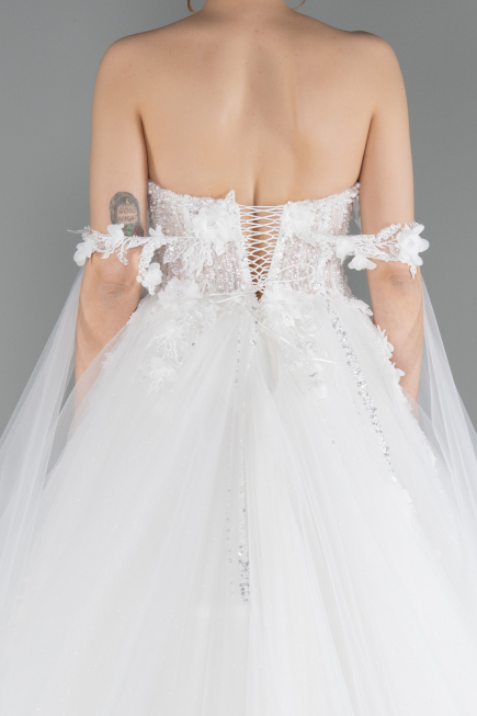 Long White Wedding Dress ABG192