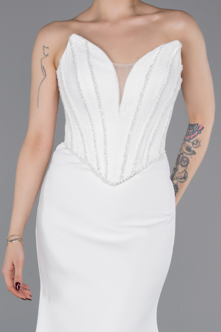 Long White Evening Dress ABU5568
