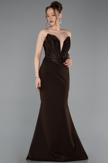 Brown Long Evening Dress ABU5568