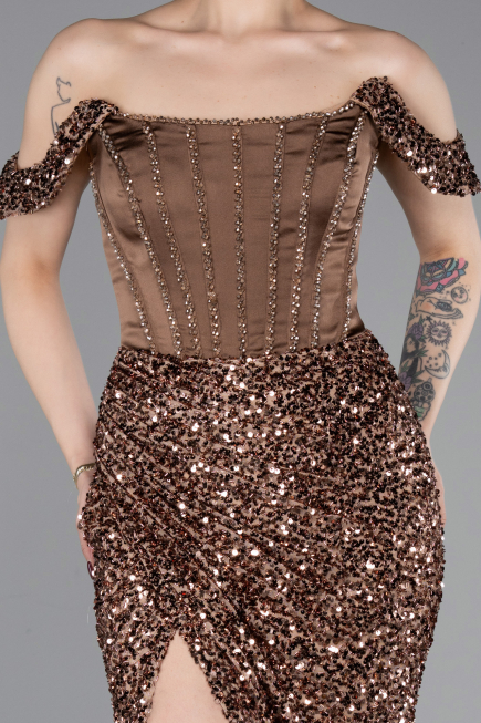 Long Brown Evening Dress ABU6087