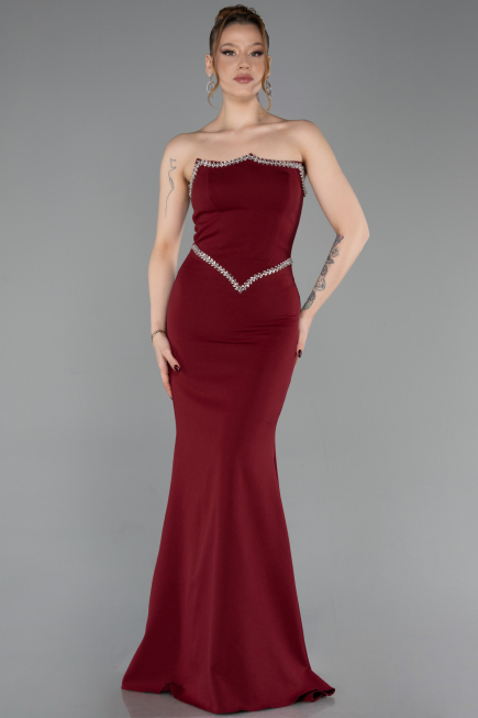 Long Burgundy Mermaid Prom Dress ABU6092