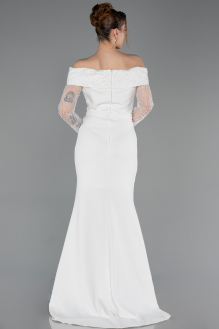 Long White Evening Dress ABU6101