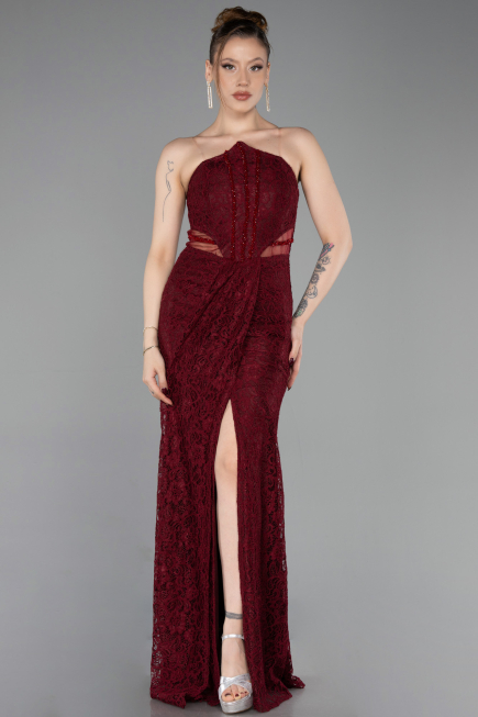 Long Burgundy Dantelle Prom Gown ABU6077