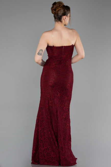 Long Burgundy Dantelle Prom Gown ABU6077