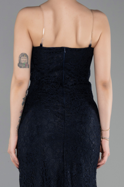 Long Navy Blue Dantelle Prom Gown ABU6077