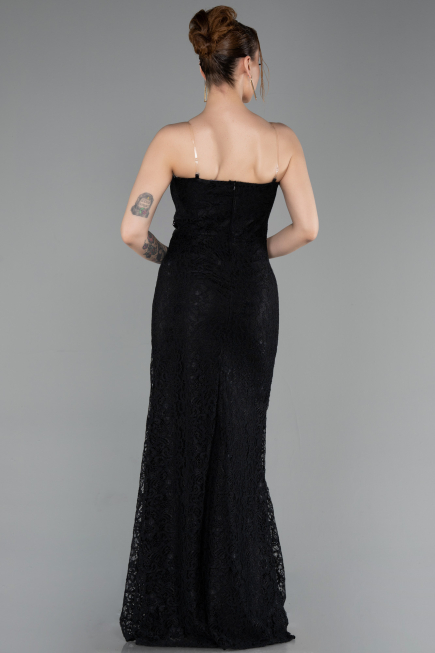 Long Black Dantelle Prom Gown ABU6077