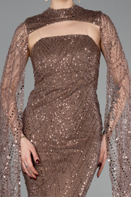 Long Copper Beaded Evening Dress ABU6104