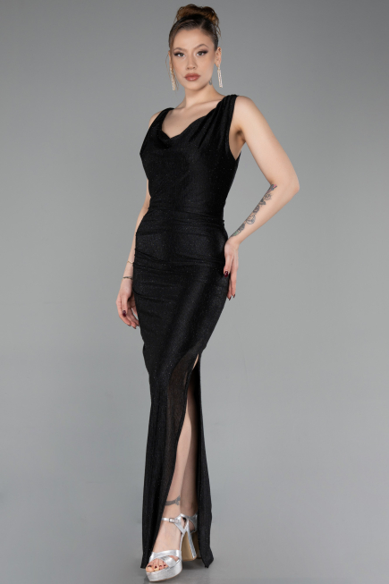 Long Black Prom Gown ABU6105