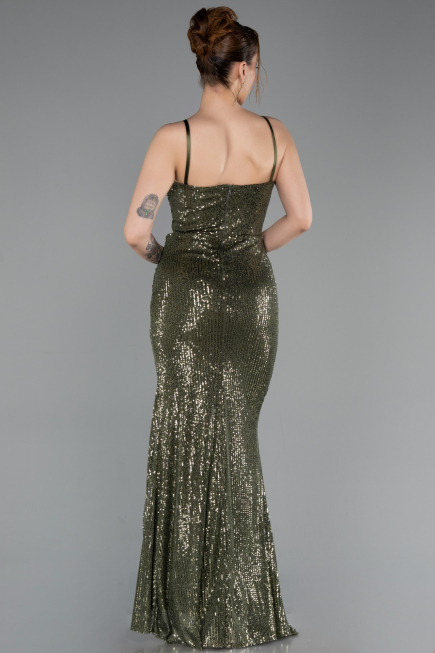Long Olive Drab Prom Gown ABU6106