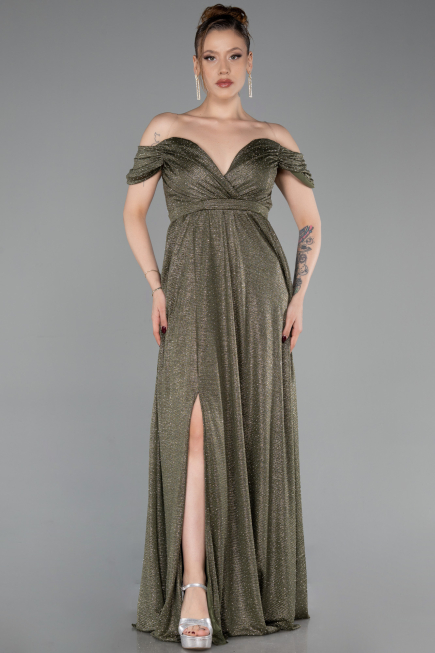 Long Olive Drab Evening Dress ABU6107