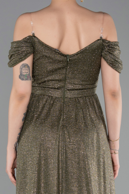 Long Olive Drab Evening Dress ABU6107