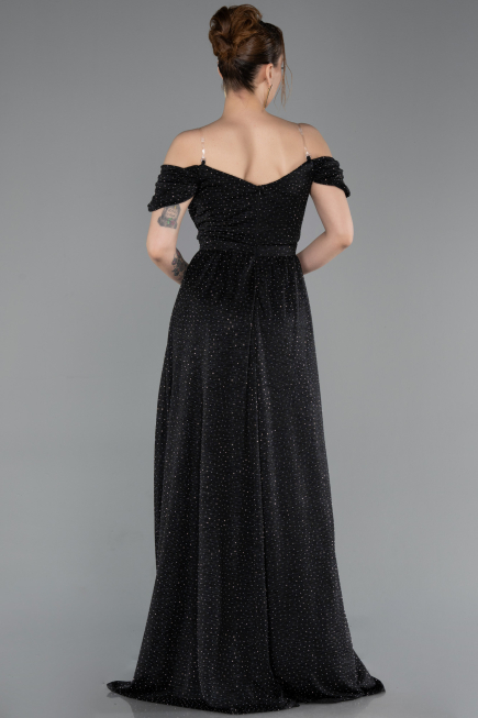 Long Black-Silver Evening Dress ABU6107