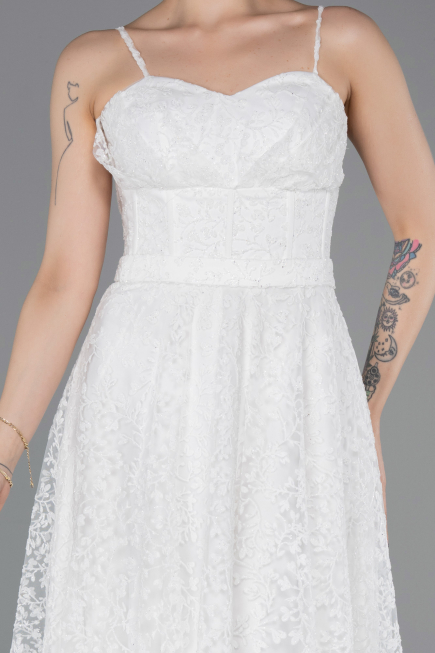 Long White Evening Dress ABU6108