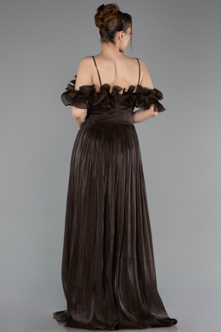 Long Brown Chiffon Prom Gown ABU6110