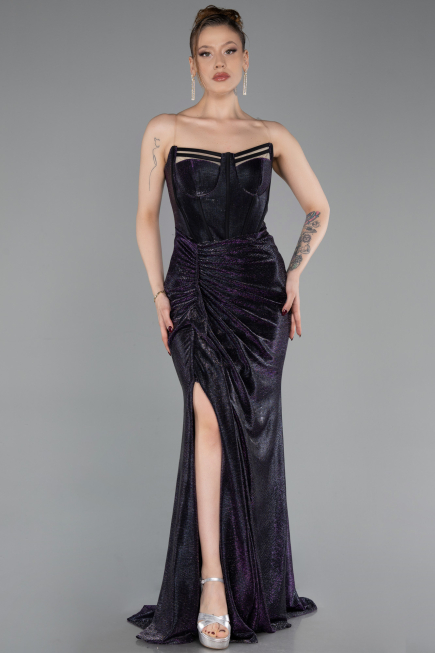Long Purple Prom Gown ABU6111