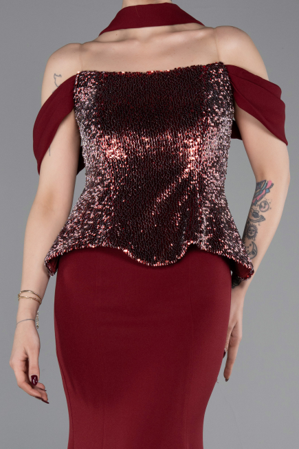 Long Burgundy Evening Dress ABU6094