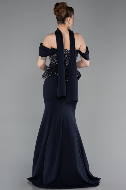 Long Navy Blue Evening Dress ABU6094