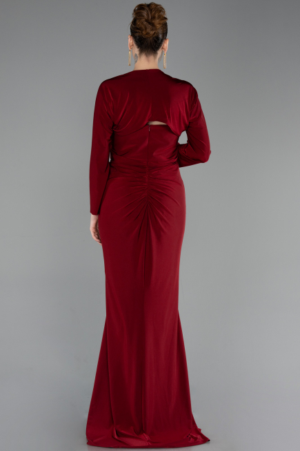 Long Burgundy Plus Size Evening Gown ABU6097