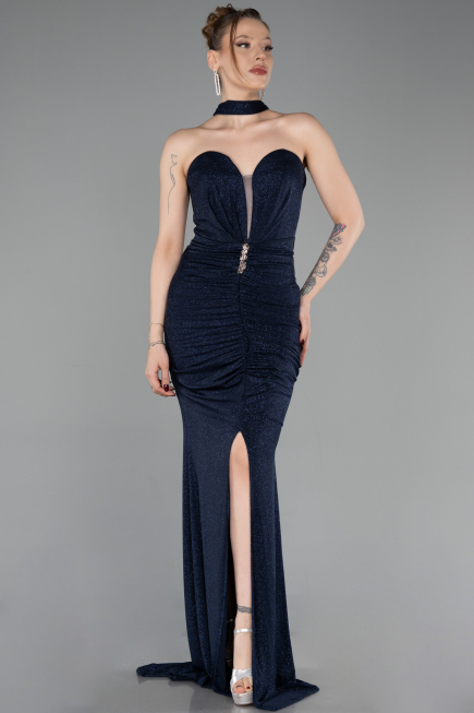 Long Navy Blue Evening Dress ABU6112