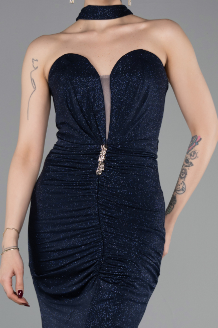 Long Navy Blue Evening Dress ABU6112